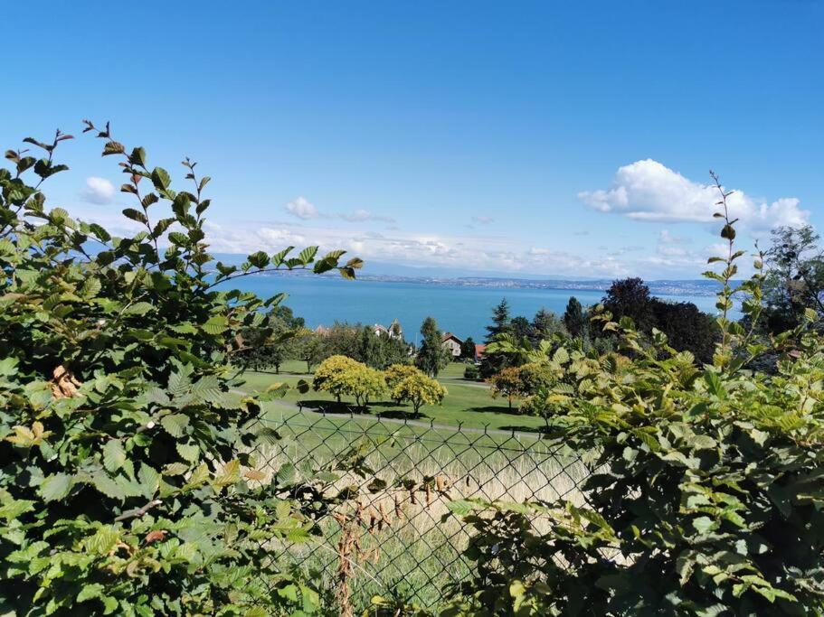 Appartement Vue Sur Le Golf Et Le Lac Leman Publier Buitenkant foto